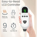 Rintea - Heating Pad for Back Pain Relief, 9 Heat Settings, Auto Shut Off, Machine Washable