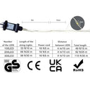 Gresonic - 100LED Warm White Fairy Lights, 10m Copper Wire, Waterproof, Indoor/Outdoor