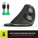 Delux - Ergonomic Vertical Mouse with 4 DPI Settings, Wireless USB Receiver