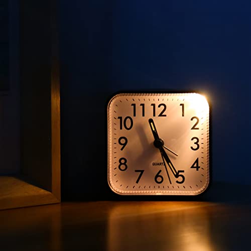 LOFICOPER - 3-Inch Analog Alarm Clock With Night Light And Snooze Function