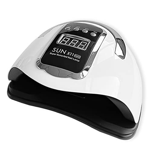 Portable nail lamp with 66 LED lights and 280 watts designed for faster drying of gel polish featuring an auto sensor, suitable for both fingernails and toenails.