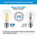 EXTRASTAR - E27 LED Edison Screw Filament Bulb, 8W, Warm White 2700K, Pack of 6