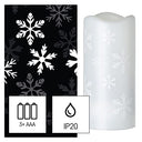 Emos - Robust LED Candle with Projector, Winter Snowflakes, USB/Battery Operated