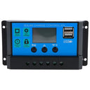 30A - PWM Solar Charge Controller, 12V/24V, USB, LCD Display, Multiple Modes