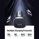 UGREEN - 30W Dual Port Car Charger with 1M USB C Cable, Fast Charging for iPhone 15/14/13, Galaxy S24/S23