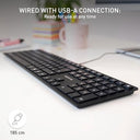 Cherry - Ultra-Slim Wired USB Keyboard with QWERTY Layout for Home/Office