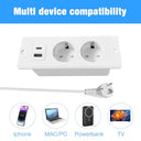 Fengq - Recessed Power Strip with USB C, 4-in-1 Design, 2M Cord