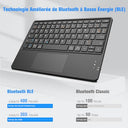 FINTIE - 10 Inch AZERTY Bluetooth Keyboard with Touchpad for iPad & Android