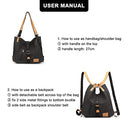 Kono - Multifunctional 3-in-1 Canvas Backpack, Stylish Travel Daypack, Casual Design