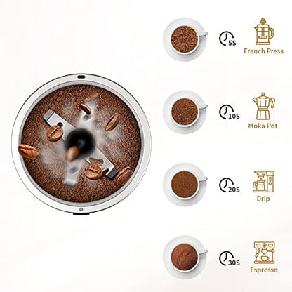 BrewMaster - Electric Coffee Grinder with One-Touch Operation & Stainless Steel Blade