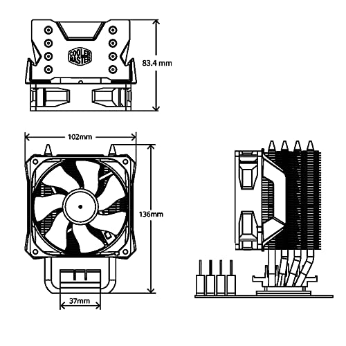 Cooler Master - Hyper H410R RGB CPU Air Cooler, Low Profile, 92mm PWM Fan