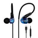 Moxking USB C Sports Earbuds with Enhanced Bass for Running