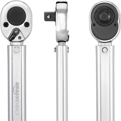 Amazon Basics - 1/2-Inch Drive Click Torque Wrench, 25-250 ft-lb, 33.9-338.9 Nm