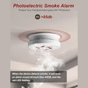 Ruan - 10-Year Lifespan Photoelectric Smoke Alarm with Test Button, Easy Install