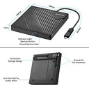 Amicool - Slim Portable External DVD Drive USB 3.0 & USB C, CD/DVD +/-RW