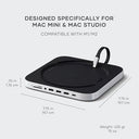 Satechi - Mac Mini Hub & Stand with NVME/SATA SSD Enclosure, USB-C 10Gbps, 3 USB-A Ports, Audio Jack
