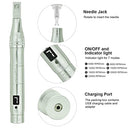 Tbphp - M1 Electric Derma Beauty Pen Kit with 12 Replacement Cartridges, Silver