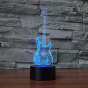 Superiorvznd - 3D Bass Guitar Night Light with Touch Control, 7 Color Options, Perfect for Home Decor and Gifts