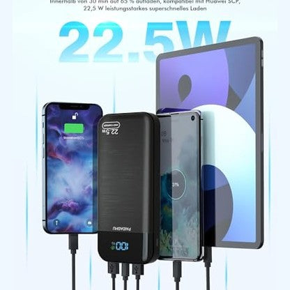 PAIDASHU - 27000mAh Power Bank, Fast Rechargeable USB-C Charger with LED Display