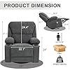 BRTHORY Rocker Recliner Chair with Massage and Heat - Dark Grey