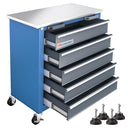 LARBANKE 5-Drawer Rolling Tool Chest with Lockable Cabinet
