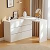 Feetice 6 Drawer Vanity Dresser with Extendable L-Shaped Desk