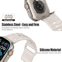 Xmuxi - Soft Silicone Sport Strap for Apple Watch Ultra & Series 10-4, Rugged Design, Stainless Steel Adapter, Comfortable Fit for Men & Women