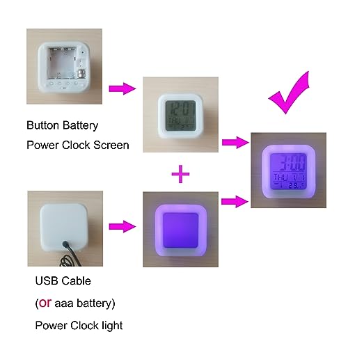 Anime - 3 Inch Mini LED Digital Alarm Clock With 7 Colorful Lights