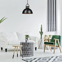 Relaxdays - Industrial Pendant Light, Shabby Look, LED Hanging Lamp, Black Metal