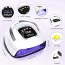 LKE - 220W UV Nail Lamp with 4 Timers, Fast Drying LED Gel Polish Dryer