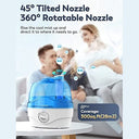 Aribio - 2.2L Quiet Humidifier for Baby Room, 10H Auto-Off, 360° Nozzle