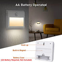 Pupow - Motion Sensor Battery Night Light, 2-Pack, Auto/On/Off, 4000K White