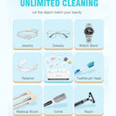 Gisaae - 48kHz Ultrasonic Jewelry Cleaner with 2 Modes, 12oz Capacity