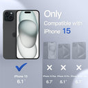 JETech - Matte Case for iPhone 15, Shockproof, Military Grade, Anti-Fingerprint