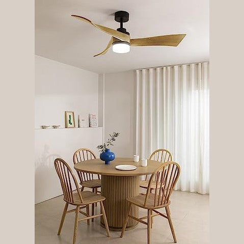 Create - Wind Curve Ceiling Fan with Light, Remote Control, Quiet DC Motor, 132cm, 6 Speeds, Timer, Dual Mode