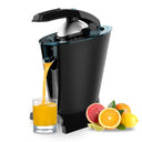 Cecotec EssentialVita Hyden 600 Electric Citrus Juicer in black with stainless steel strainer and removable cones