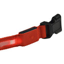 ChiliTec - LED Dog Collar with Sturdy Clip, Metal Ring, Size S-XL, Red