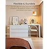 Feetice 6 Drawer Vanity Dresser with Extendable L-Shaped Desk
