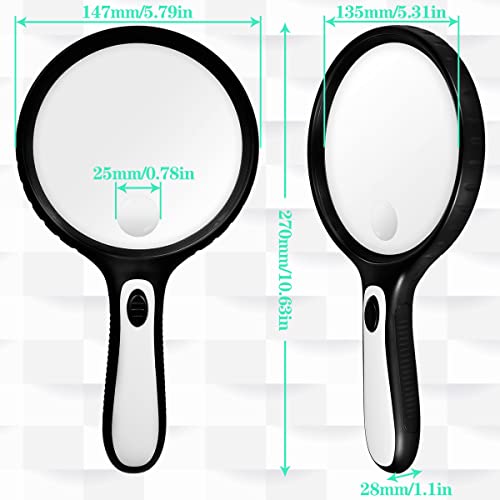 Caffney - Illuminated 5X/15X Magnifying Glass with Light and Storage Bag