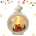Vintage LED Christmas Candle Lantern with Santa Claus Design