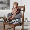 Mobiclinic - Portable Kids Travel Booster Seat, Foldable, Grey, 6-36 Months