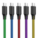 Schitec - 5 Pack 2m Micro USB Fast Charging Cable for Android & Samsung Galaxy S6/S7