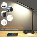 Fimilo - Dimmable LED Desk Lamp with USB Charging, Dual Swing Arm, Eye-Caring Design