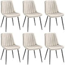Hawthyhome Dining Chairs Set of 8 Upholstered - Beige