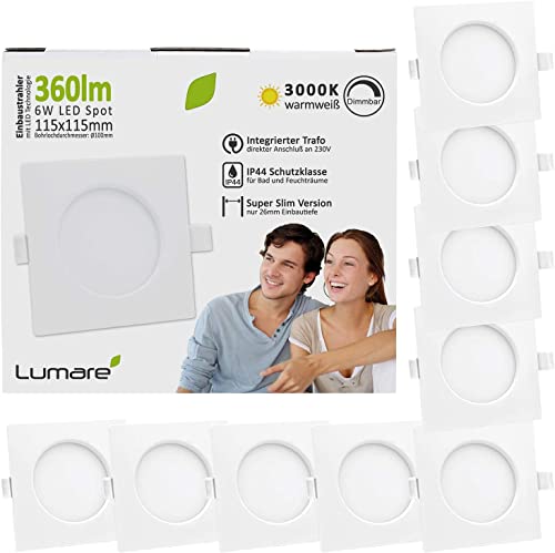 Lumare - Dimmable LED Recessed Spotlight 6W | Set of 9 Warm White Lights