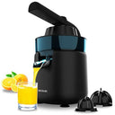 Experience the Cecotec EssentialVita Hyden Electric Citrus Juicer with 120W power, two cone sizes, and a sleek stainless steel design. Perfect for fresh orange juice! Keywords: electric citrus juicer, Cecotec, stainless steel, orange juice