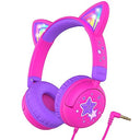 iClever Cat Ear Kids Headphones with LED Lights and Volume Limit