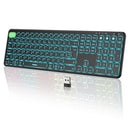 Seenda Bluetooth Backlit Keyboard - Multi-Device, Rechargeable, 7-Color