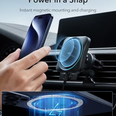 ESR - MagSafe Car Mount Charger With CryoBoost, Fast Charging Phone Holder
