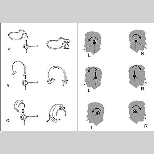 AMZ - Noise Cancelling Headset With Mic, 3.5mm Plug, Ear Hook, Mono